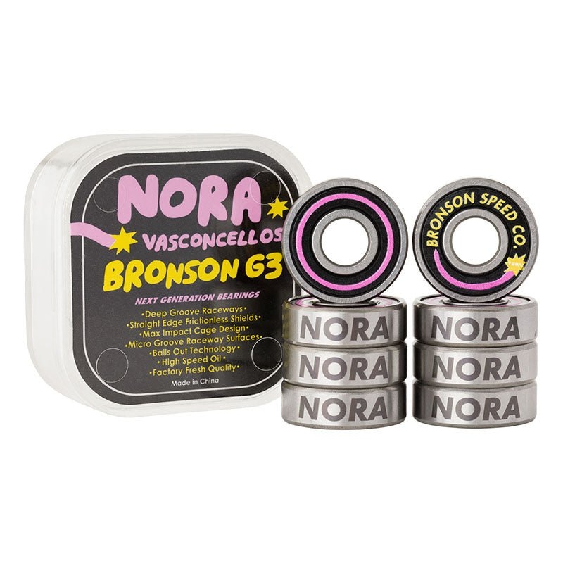 Bronson Speed Co. Nora Vasconcellos Pro G3 Skateboard Bearings (8 Pack)