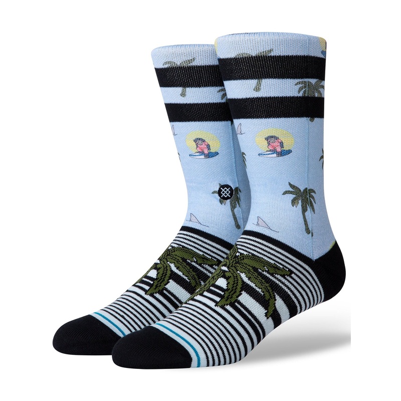 Aloha Monkey Socks SM LIGHT BLUE (LBL)