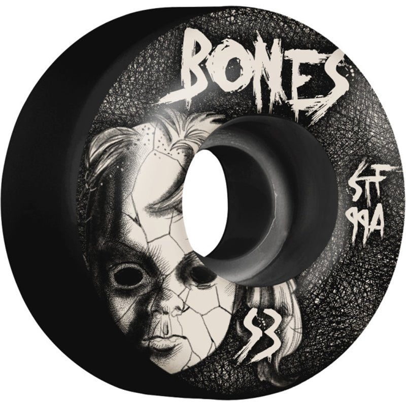 Bones 53mm 99a STF Dollhouse V1 Standard Street Tech Black Skateboard Wheels 4pk