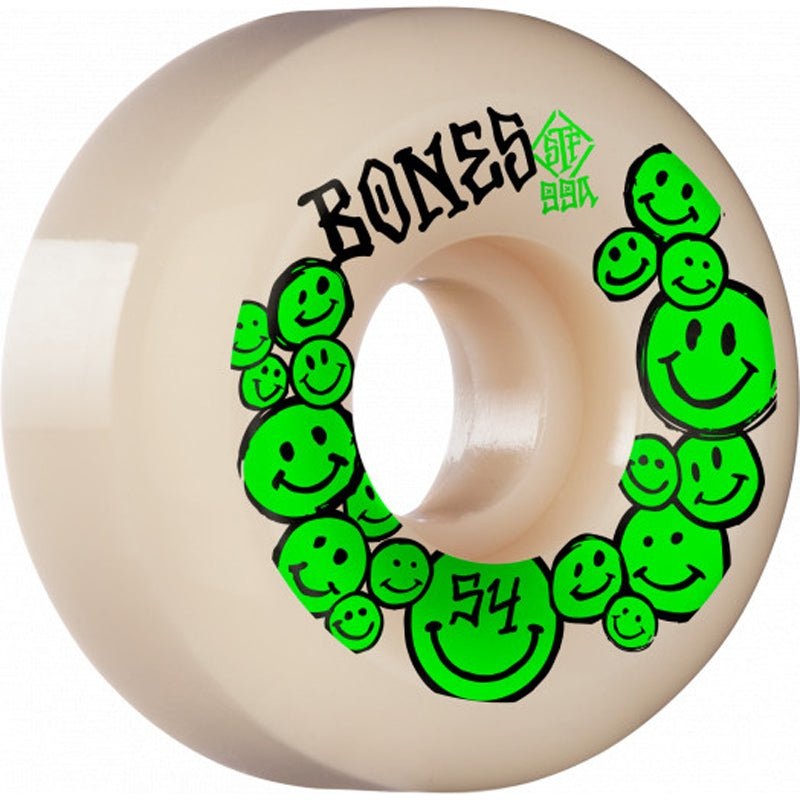 Bones 54mm 99a STF Happiness V5 Sidecut Skateboard Wheels 4pk