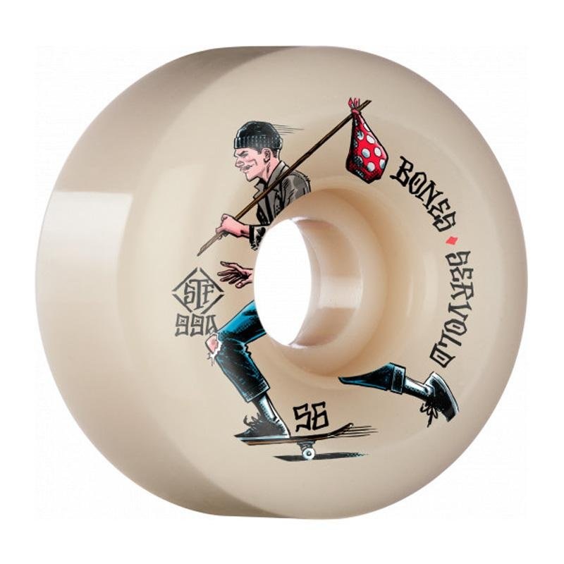 Bones 56mm 99a PRO STF Servold Gone Skating V6 Wide-Cut Skateboard Wheels 4pk