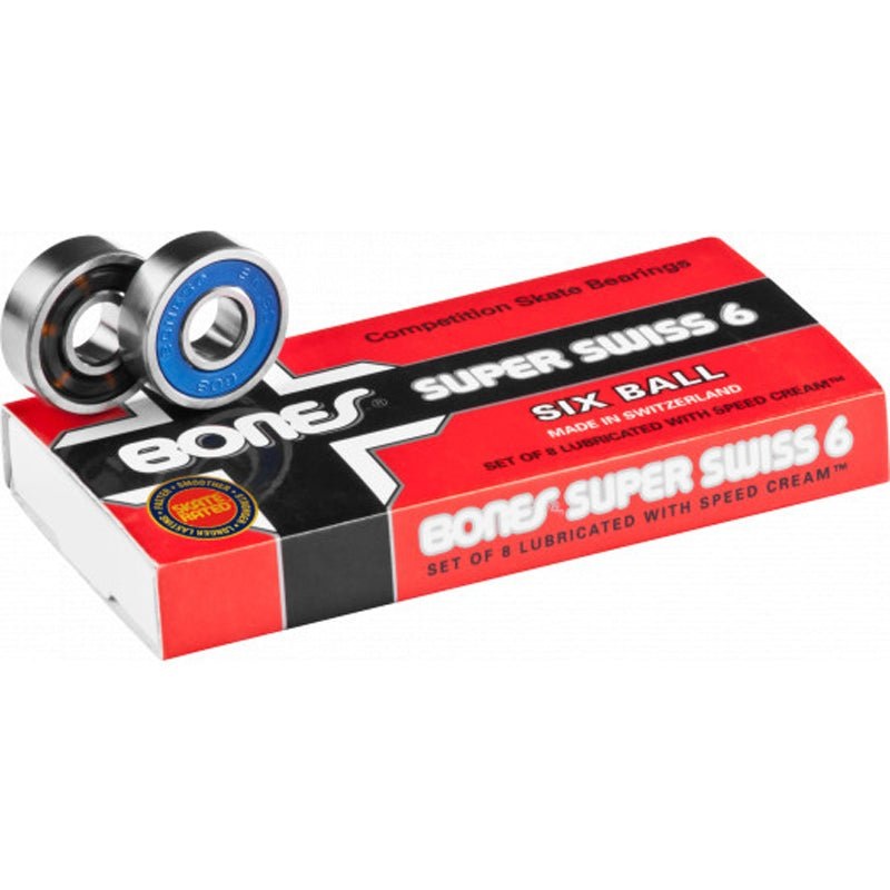Bones Super Swiss 6 Skateboard Bearings (8 Pack)