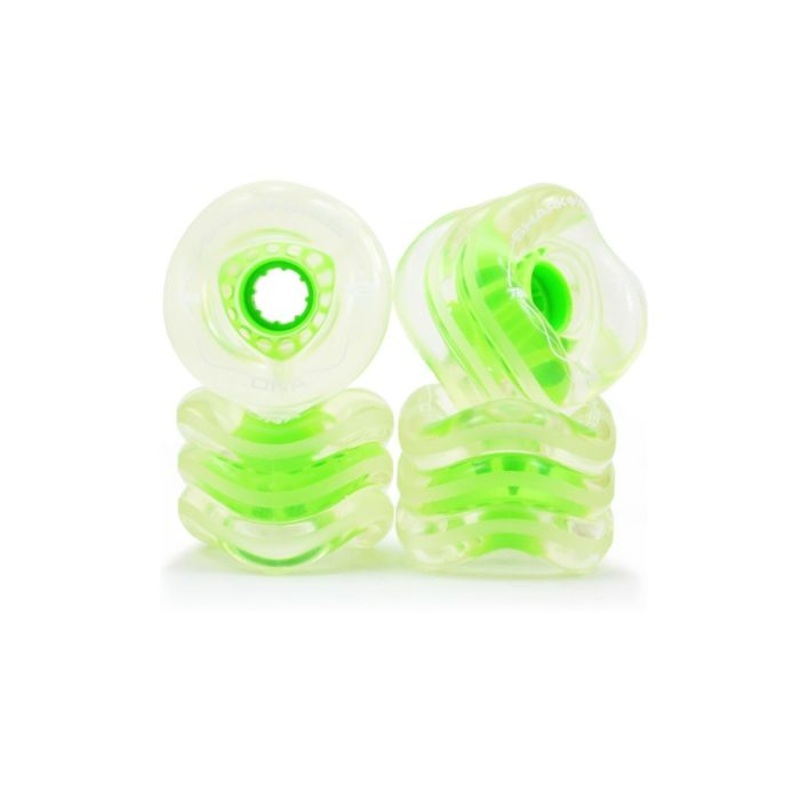 Shark California Roll Skateboard Wheels 4 Pack 60mm 78a Clear Green Hub