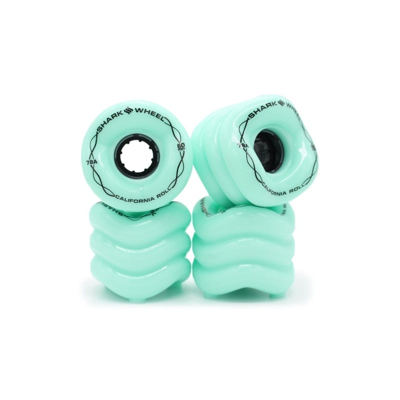 Shark California Roll Skateboard Wheels 4 Pack 60mm 78a Seafoam