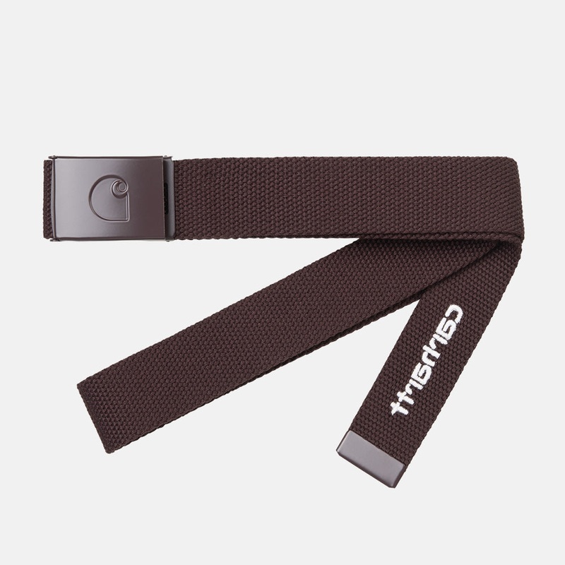 Carhartt WIP – C-Logo Clip Belt – Palisander / White