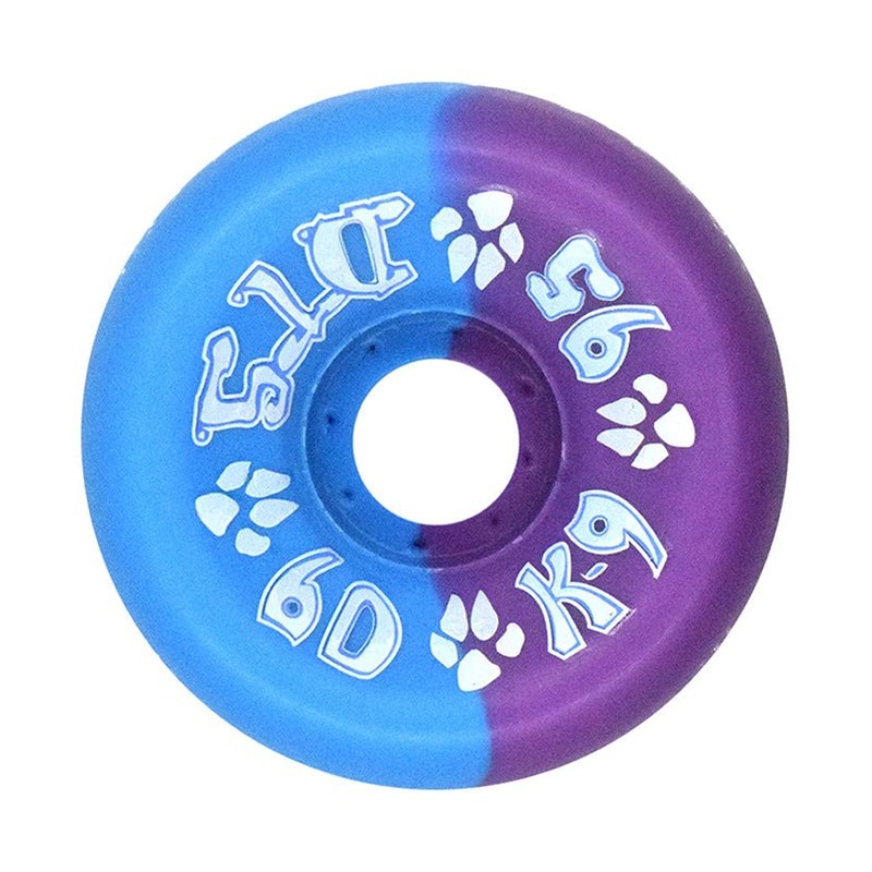 Dogtown 60mm x 95a Neon Blue/Purple 50/50 K-9 80s Skateboard Wheels 4pk