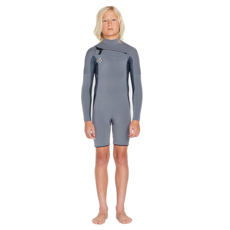 2mm Big Boys Volcom Modulator Chest Zip Long Sleeve Springsuit – Charcoal 8