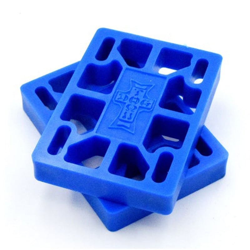 Dogtown Skateboards 1/2″ Hard Riser Pads Blue 2pk