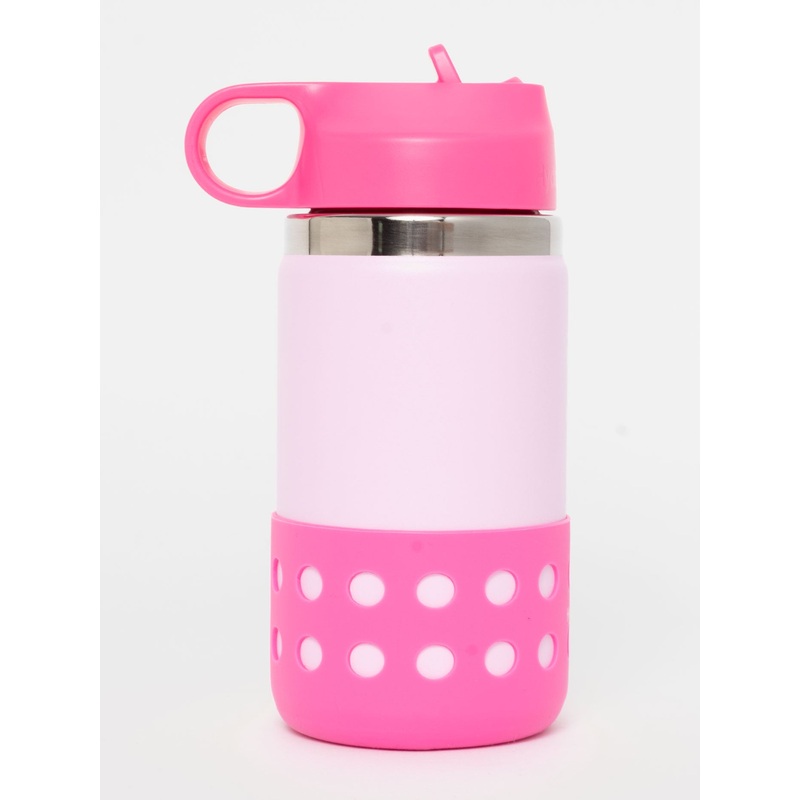 12oz Wide Mouth with Straw Lid & Boot Plumeria Bottle (Little Kids) 12OZ PLUMERIA