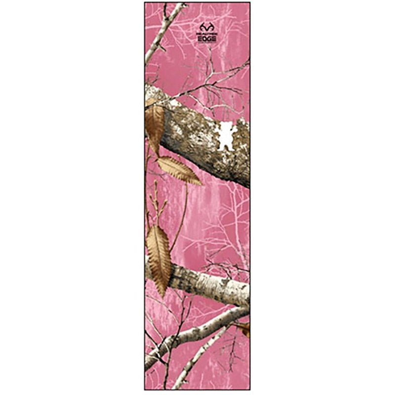 Grizzly 9″ x 33″ Deep Forest Camo Pink Perforated Skateboard Grip Tape