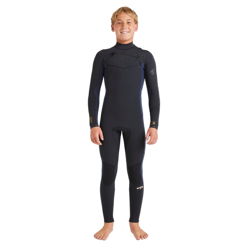 3/2 Boy’s Billabong Absolute Natural Chest Zip Steamer Wetsuit Dark Navy 8