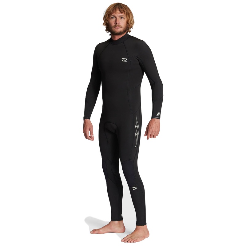 3/2 Mens Billabong Absolute Back Zip Flatlock Full Wetsuit Black S