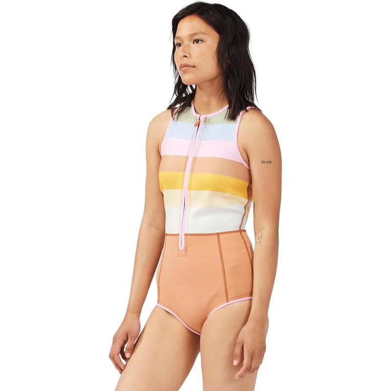 1mm Women’s Billabong Sol Sista Shorty Wetsuit Paradise Stripe 2