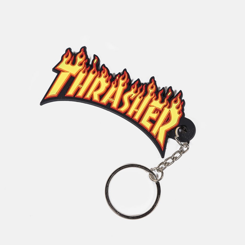 Thrasher Magazine – Flame Logo Keychain – Black / Yellow