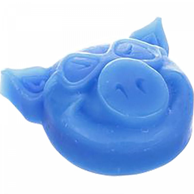 Pig Head Raised Blue Skateboard Curb Wax