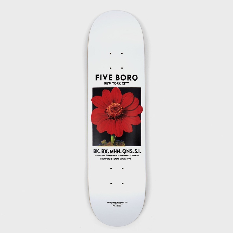 5Boro Skateboards – 8.0″ Flower Seed Red Skateboard Deck