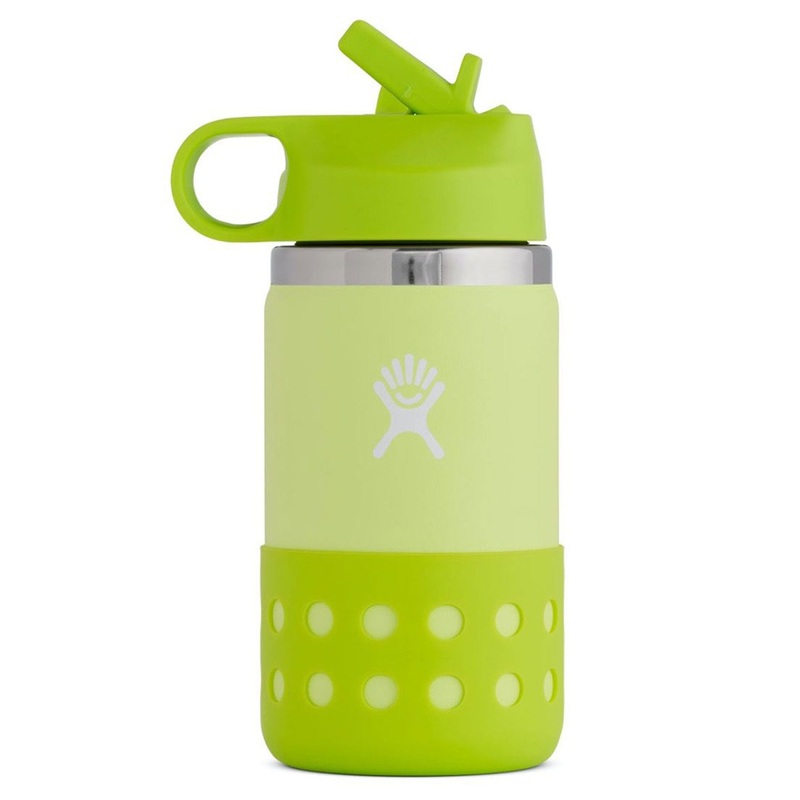 12oz Wide Mouth with Straw Lid & Boot Honeydew Bottle (Kids) WIDE HONEYDEW