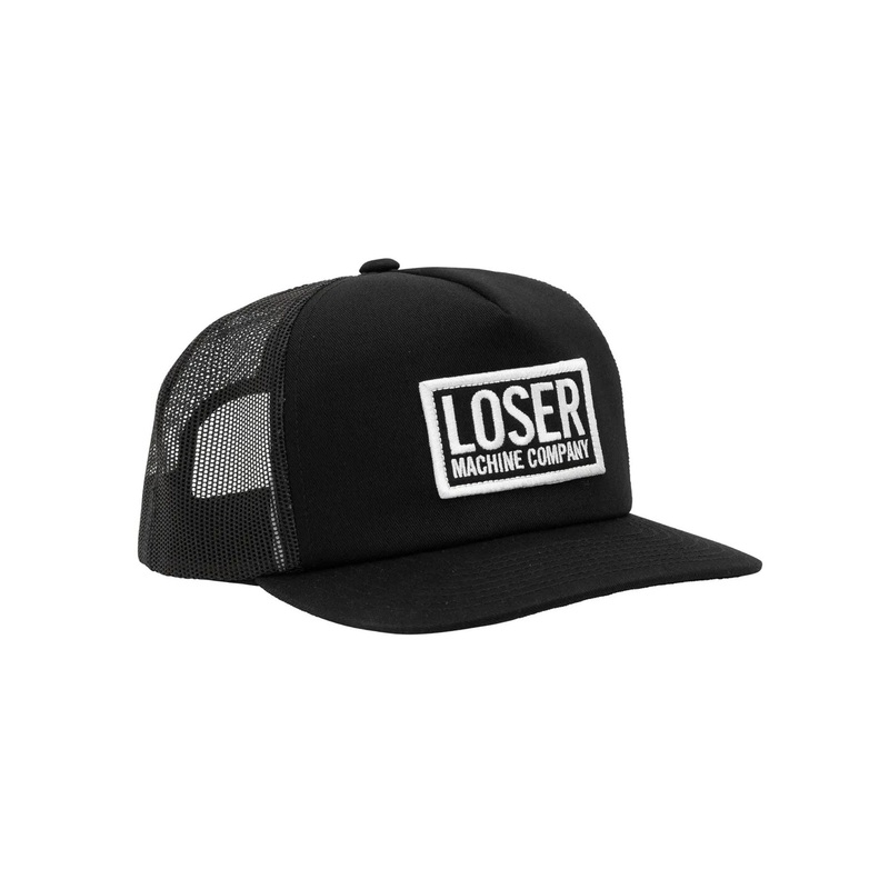 Box Trucker Snapback Hat O/S BLACK/WHITE (BWT)