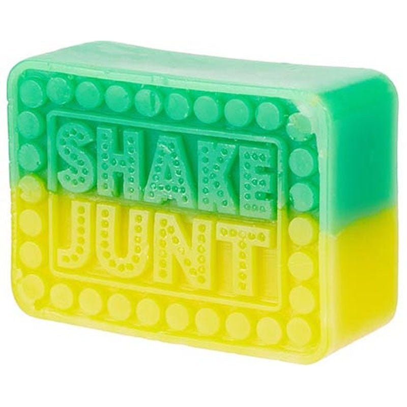 Shake Junt Box Logo Green Yellow Skateboard Curb Wax
