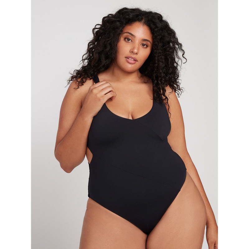 Women’s Volcom Simply Seamless 1pc. – Black Plus Size (Full coverage bottom) 12W
