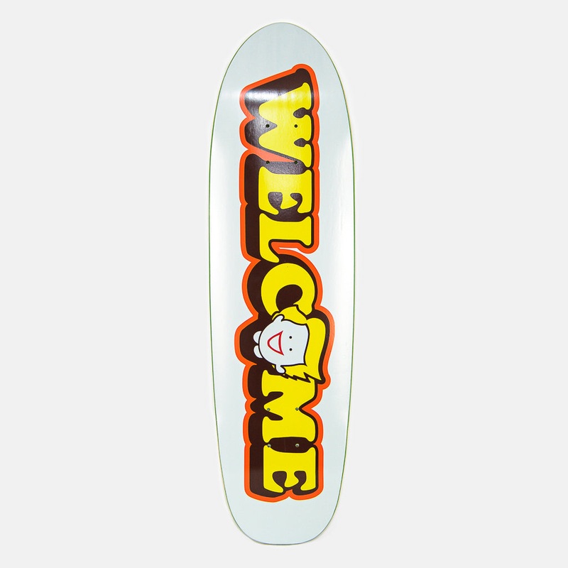Welcome Skate Store – 8.5″ Cruiser Shape Happy Skateboard Deck (White)