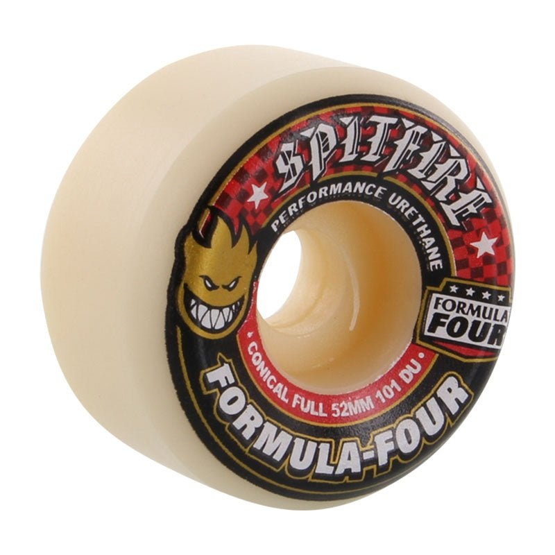 Spitfire Formula Four 52mm 101a CONICAL FULL WHT W/RED Skateboard Wheels 4pk