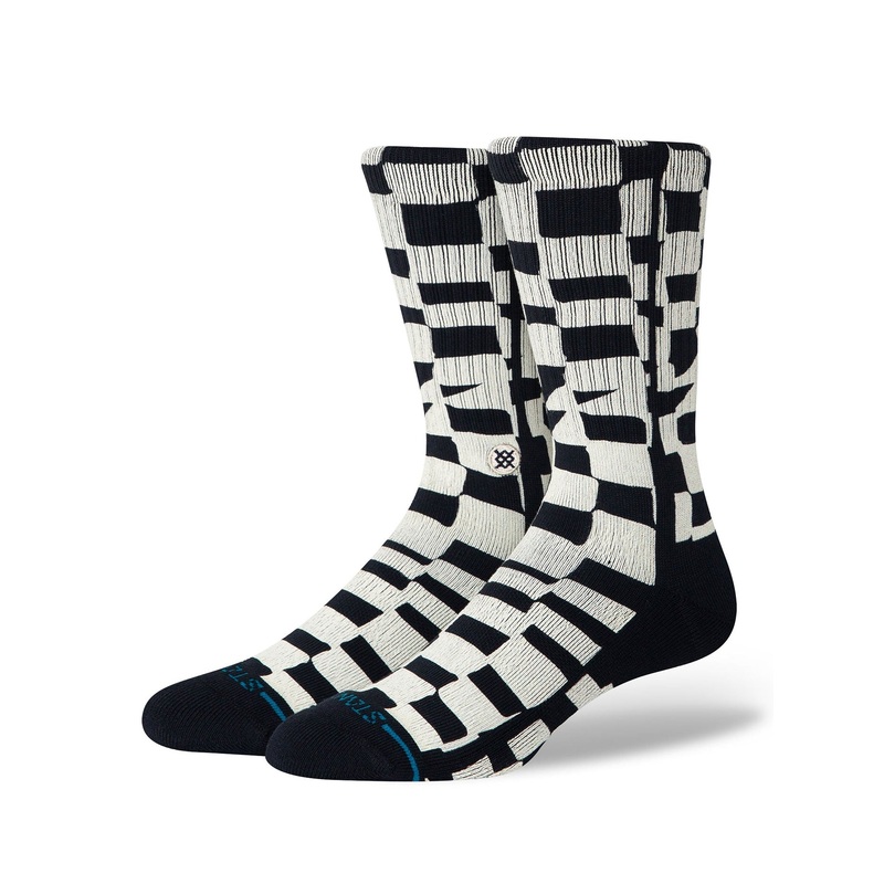 Wave Check Black Socks MED BLACK (BLK)