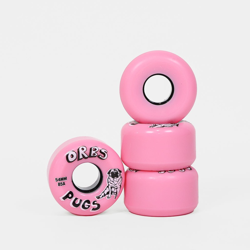 Welcome Skateboards – 54mm (85A) Orbs Pug Skateboard Wheels – Pink