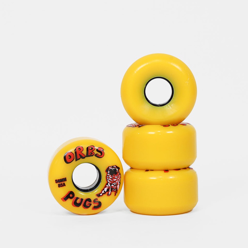 Welcome Skateboards – 56mm (85A) Orbs Pug Skateboard Wheels – Yellow