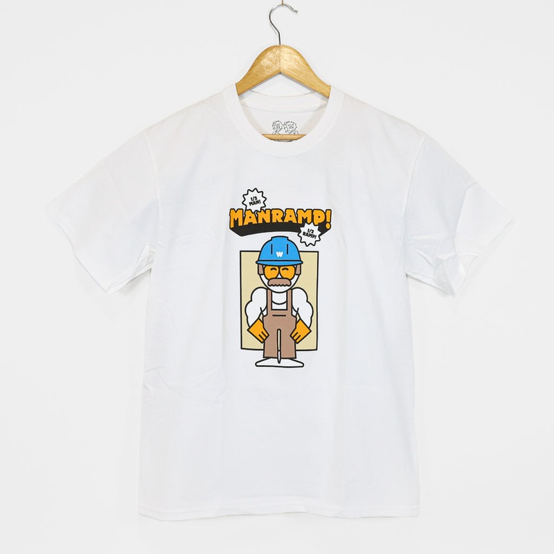 Worble Skateboards – Manramp T-Shirt – White Medium