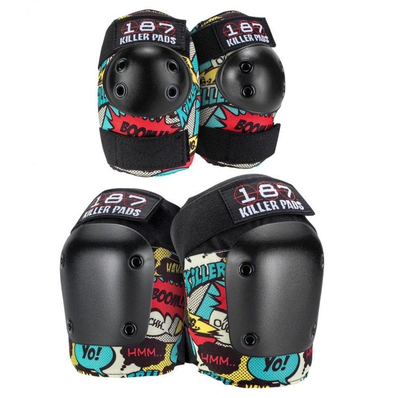 187 Killer Combo Pack Knee and Elbow Pad Set Comic L/XL