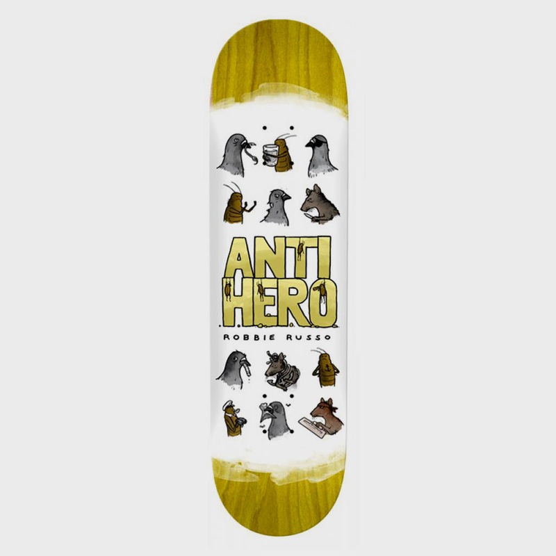 Anti Hero Skateboards – 8.25″ Robbie Russo Usual Suspects Skateboard Deck – Various Stain