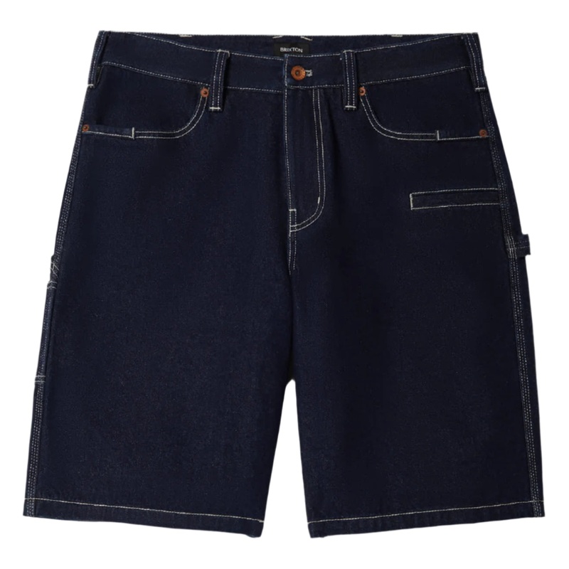 BRIXTON BUILDERS CARPENTER BAGGY SHORT RINSE DENIM 30