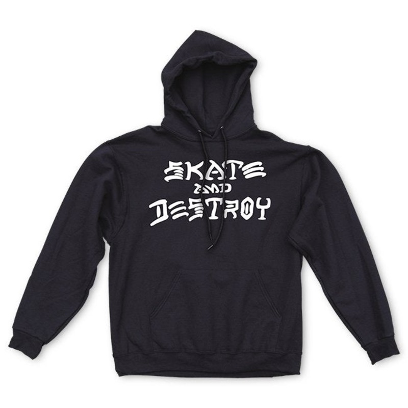THRASHER SKATE & DESTROY HOOD BLACK SMALL