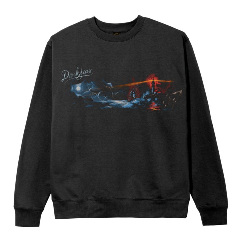 DARK SEAS SHIPWRECKED PIGMENT CREW FLEECE MEDIUM