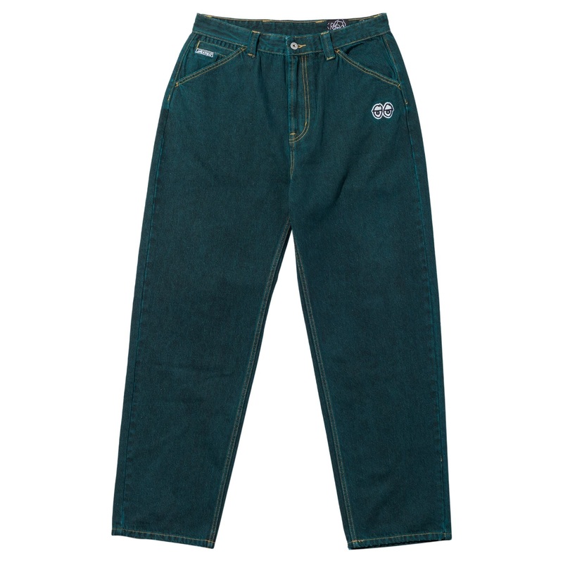 KROOKED EYES DENIM TWILL PANT GREEN OVERDYE 32