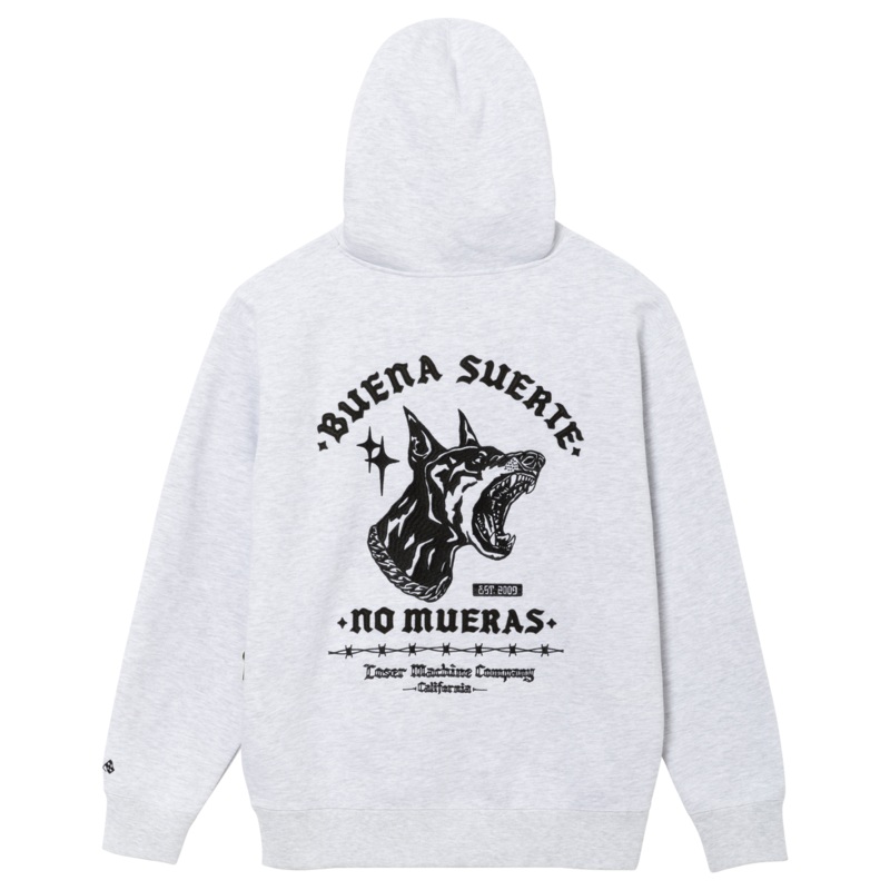 LOSER MACHINE NO MUERAS HOODED FLEECE HEATHER ASH MEDIUM