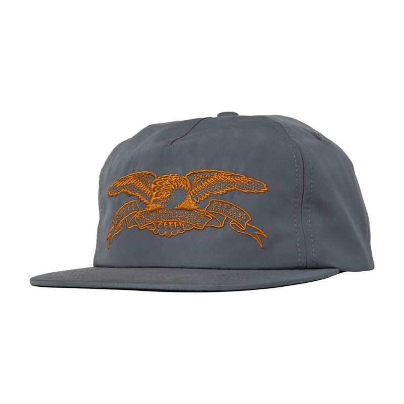 ANTIHERO BASIC EAGLE SNAPBACK CHARCOAL/ORANGE