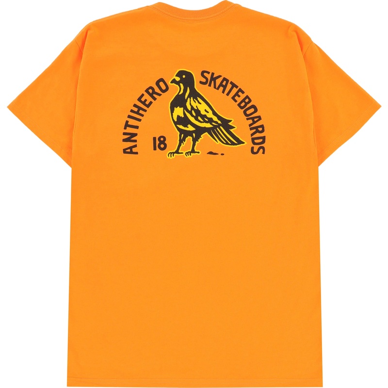 ANTIHERO ROCK DOVE FILL POCKET TEE SAFETY ORANGE SMALL