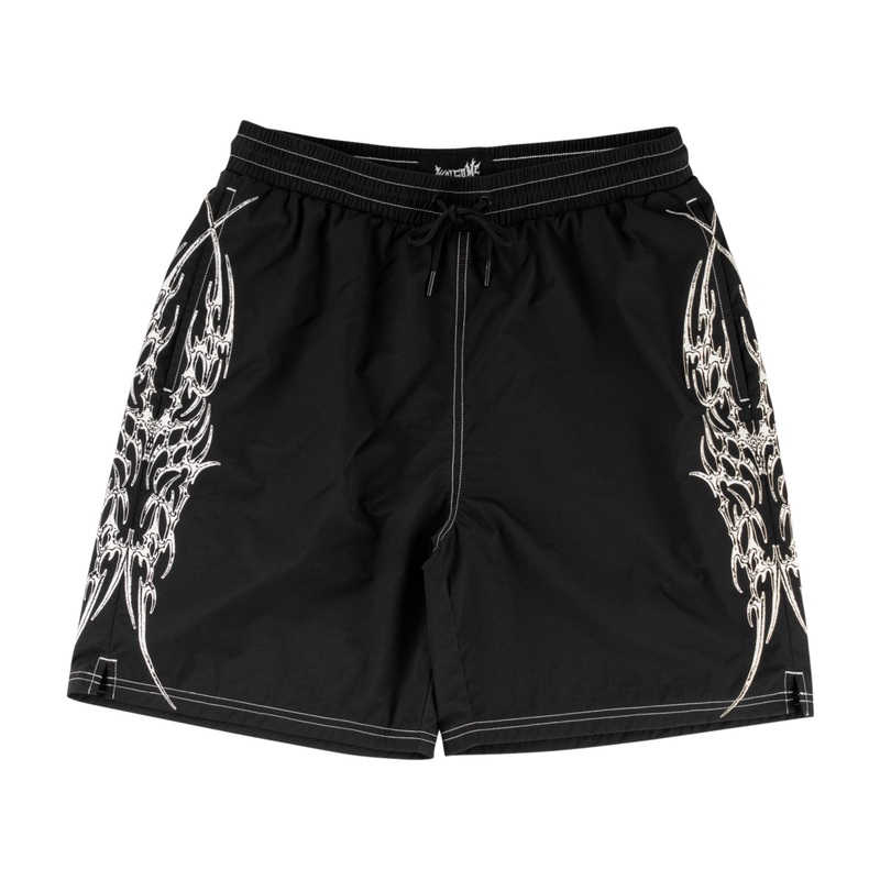 WELCOME HORDE CONTRAST STITCH NYLON SHORT BLACK 30