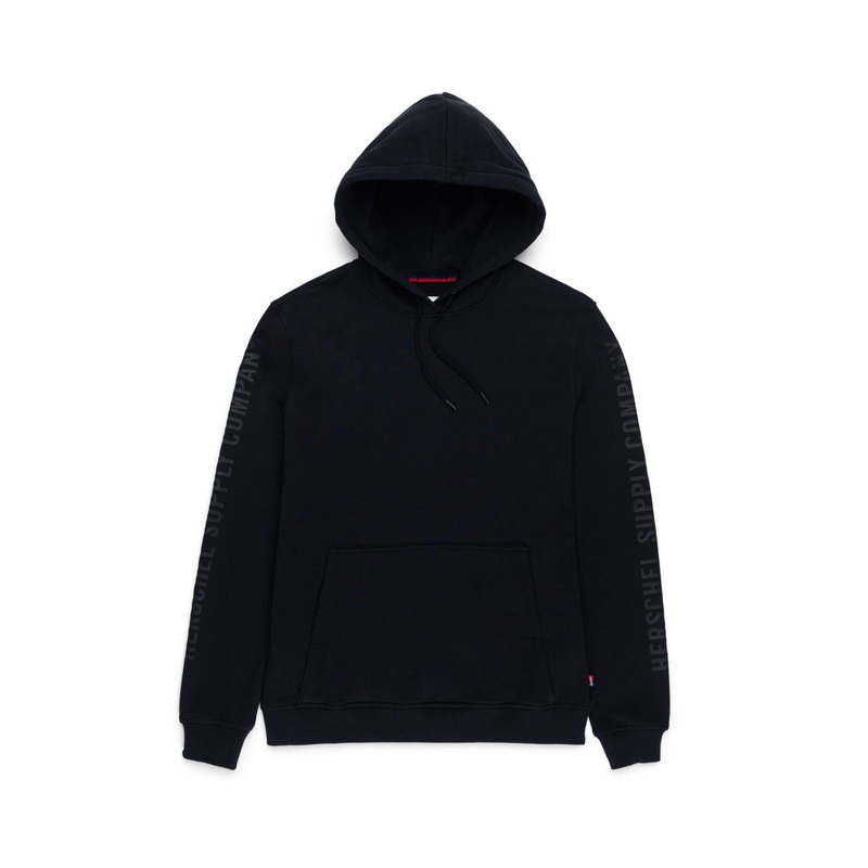 HERSCHEL SLEEVE PRINT HOODIE BLACK/BLACK SMALL