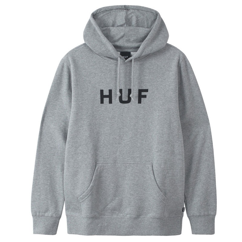 HUF ESSENTIALS OG LOGO PULLOVER HEATHER GREY MED