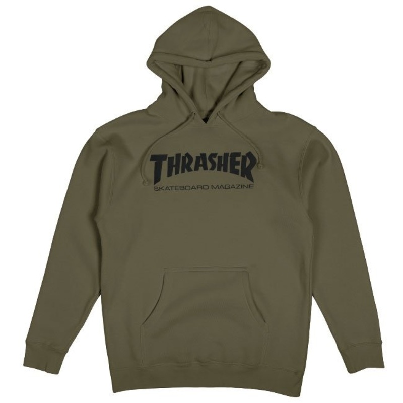 THRASHER SKATE MAG HOOD – ARMY SMALL
