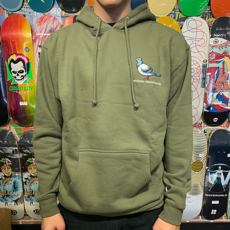 ANTIHERO LIL PIGEON PULLOVER HOODED SWEATSHIRT ARMY/MULTI MED