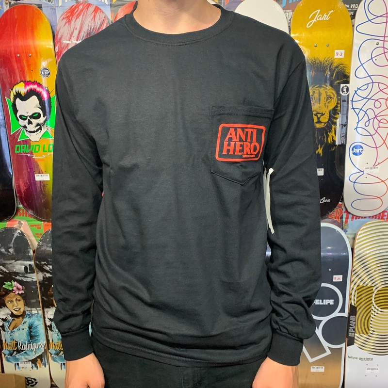 ANTIHERO RESERVE LONGSLEEVE POCKET SHIRT BLACK/RED MED