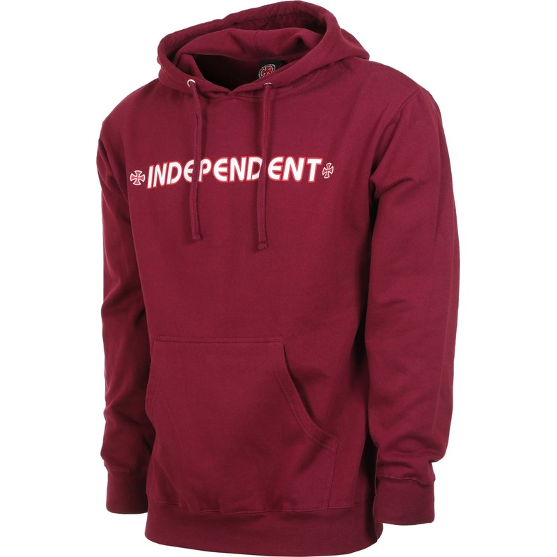 INDEPENDENT HOODIE BAR/CROSS MAROON SMALL