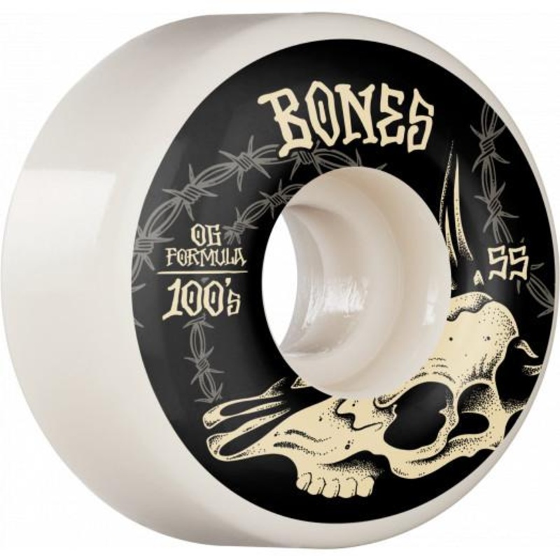 BONES 100’S WHEELS – DESERT SKULL V4 WIDES 100A (55MM) 55MM