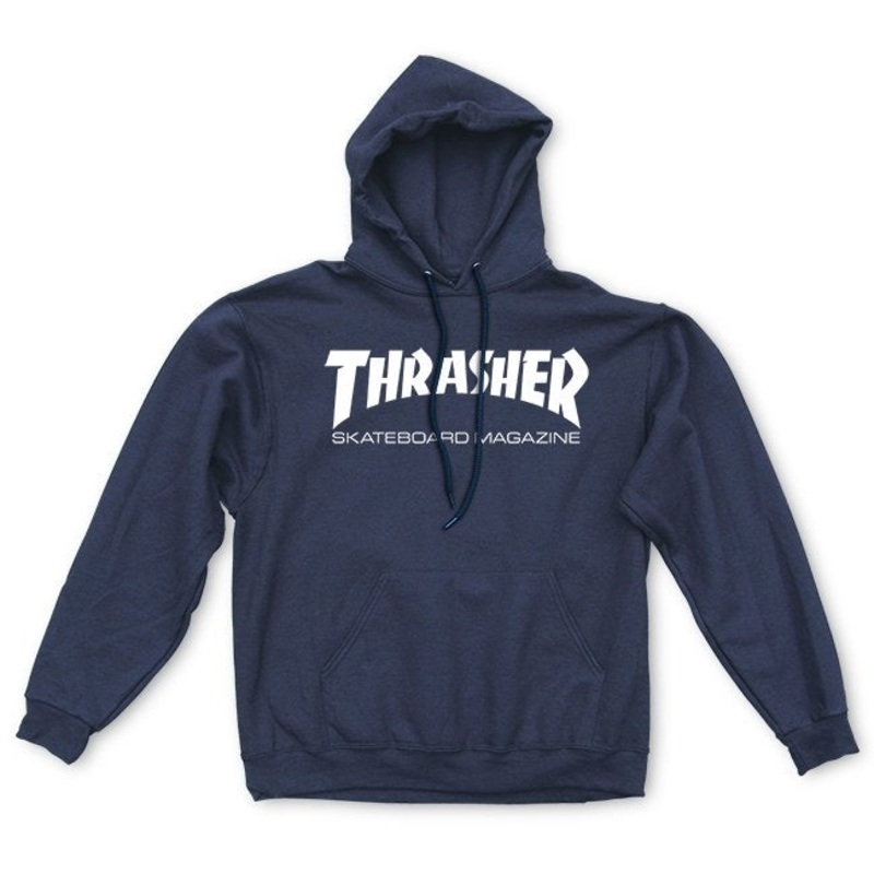 THRASHER SKATE MAG HOODIE NAVY SMALL