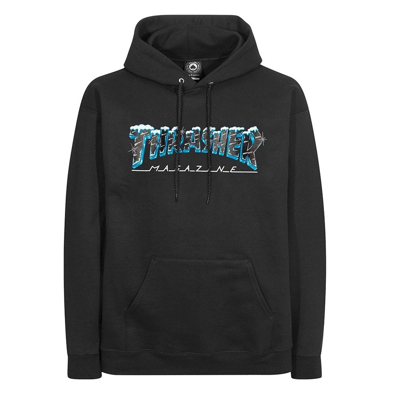 THRASHER HOODIE BLACK ICE BLACK SMALL