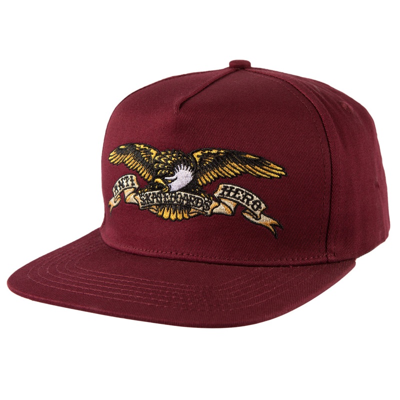 ANTIHERO EAGLE SNAPBACK HAT BURGUNDY